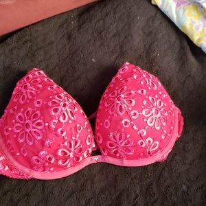 Pink flower bra
